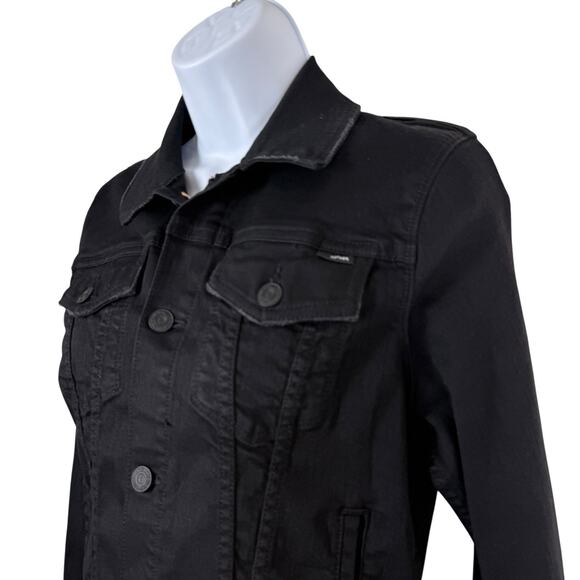 MOTHER Jacket Womens Small Black Pocket Bruiser Denim Not Guilty Western Cowgirl - Picture 6 of 12
